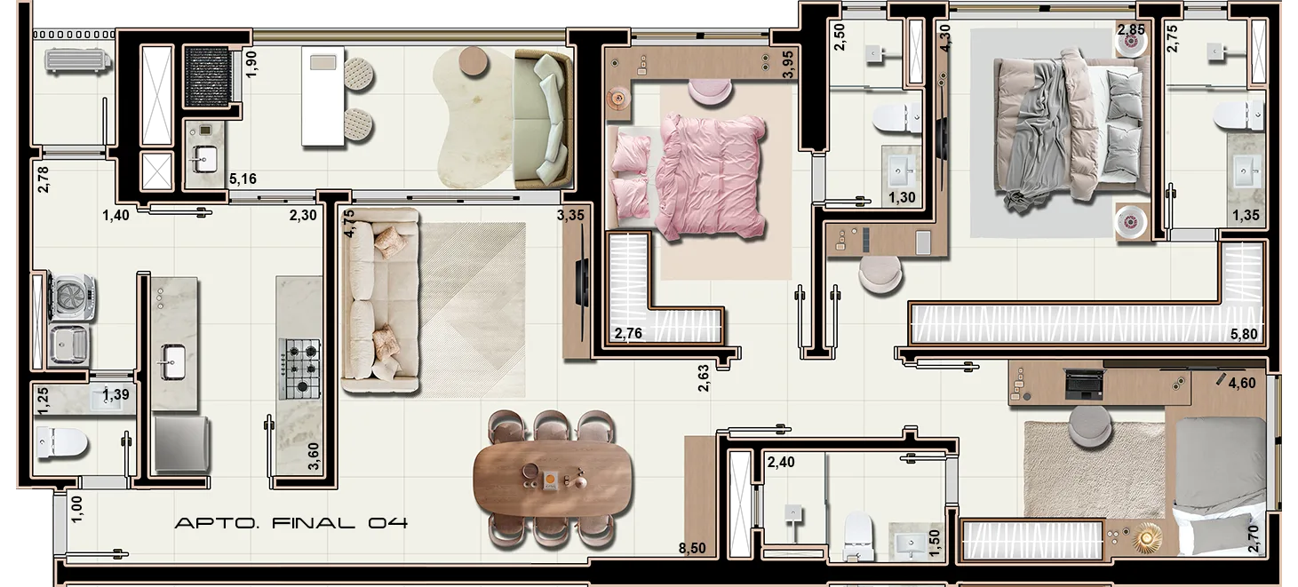 Tipo 04 · 118,75 m²